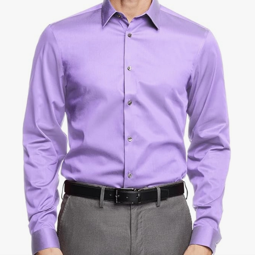 Calvin Klein Men's Purple Dress Shirt